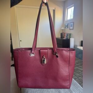 Guess Burgundy Tote Bag